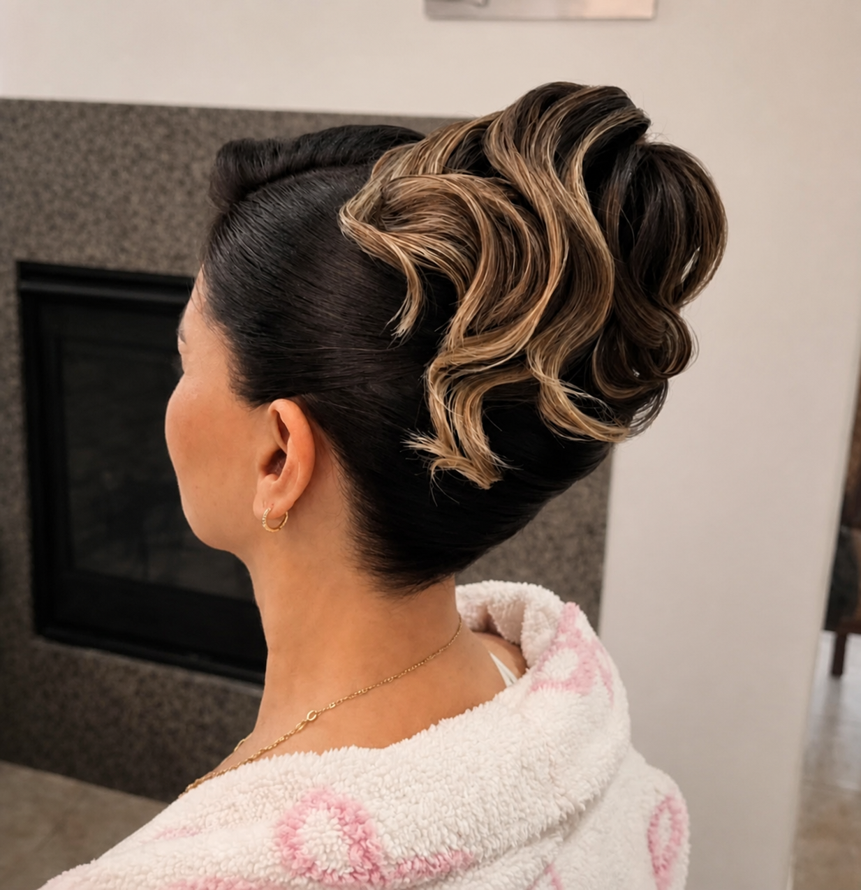 Textured bridal updo by Art Creation In CA
